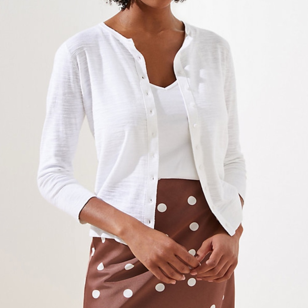 Loft textured 3/4 sleeve cardigan size XL